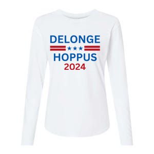 Delonge Hoppus 2024 For President Funny Voting Election 2024 Usa Womens Cotton Relaxed Long Sleeve T-Shirt