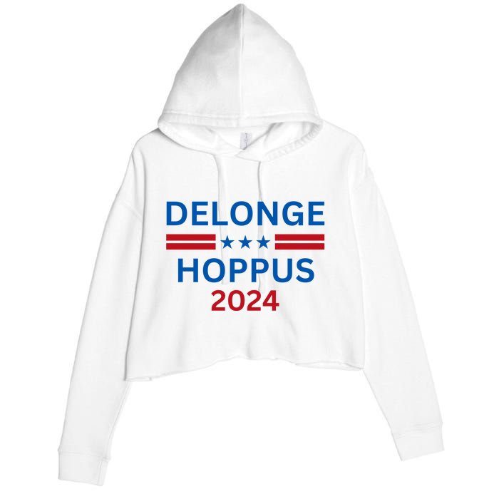 Delonge Hoppus 2024 For President Funny Voting Election 2024 Usa Crop Fleece Hoodie