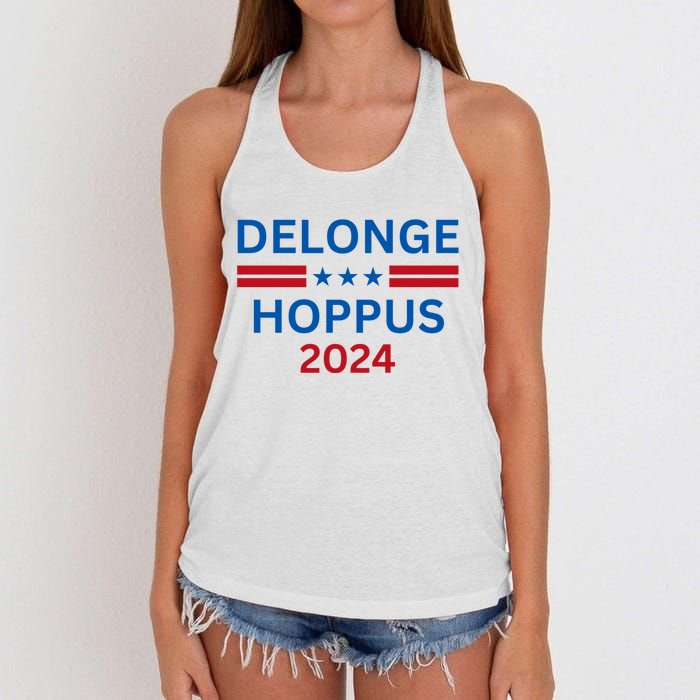 Delonge Hoppus 2024 For President Funny Voting Election 2024 Usa Women's Knotted Racerback Tank