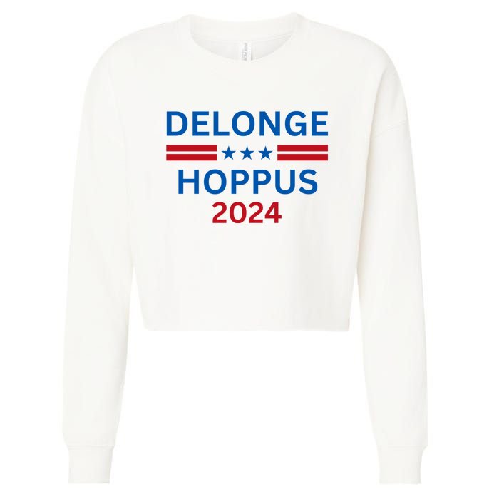 Delonge Hoppus 2024 For President Funny Voting Election 2024 Usa Cropped Pullover Crew