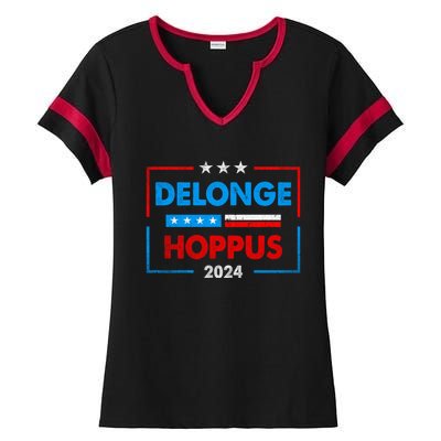 Delonge Hoppus 2024 For President Funny Voting Election 2024 Usa Ladies Halftime Notch Neck Tee