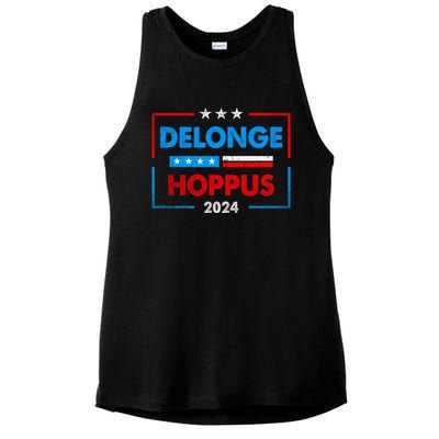 Delonge Hoppus 2024 For President Funny Voting Election 2024 Usa Ladies PosiCharge Tri-Blend Wicking Tank