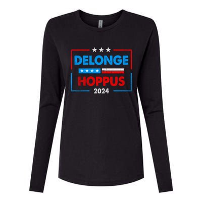 Delonge Hoppus 2024 For President Funny Voting Election 2024 Usa Womens Cotton Relaxed Long Sleeve T-Shirt