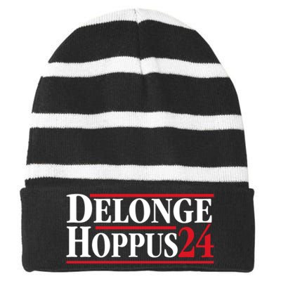 Delonge Hoppus 2024 For President Funny Voting Election 2024 Usa Striped Beanie with Solid Band