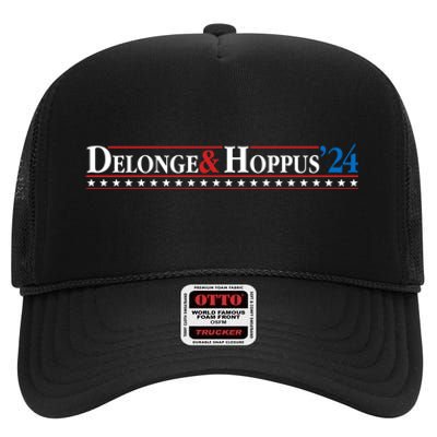 Delonge Hoppus 2024 For President Funny Voting Election 2024 Usa High Crown Mesh Back Trucker Hat