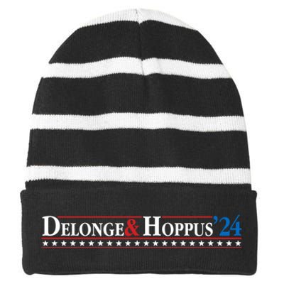 Delonge Hoppus 2024 For President Funny Voting Election 2024 Usa Striped Beanie with Solid Band