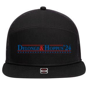 Delonge Hoppus 2024 For President Funny Voting Election 2024 Usa 7 Panel Mesh Trucker Snapback Hat