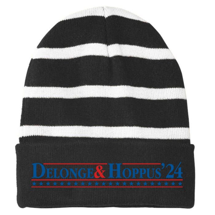 Delonge Hoppus 2024 For President Funny Voting Election 2024 Usa Striped Beanie with Solid Band