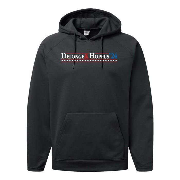 Delonge Hoppus 2024 For President Funny Voting Election 2024 Usa Performance Fleece Hoodie