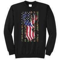 Deer Hunting 4th Of July American Flag Camo Patriotic Hunter Sweatshirt