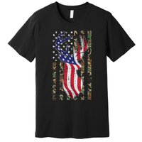 Deer Hunting 4th Of July American Flag Camo Patriotic Hunter Premium T-Shirt