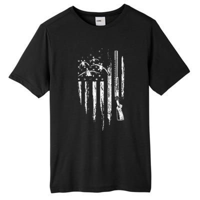 Duck Hunting American Flag Waterfowl Goose Gift For Hunter Tall Fusion ChromaSoft Performance T-Shirt