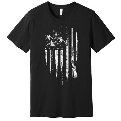 Duck Hunting American Flag Waterfowl Goose Gift For Hunter Premium T-Shirt