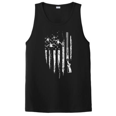 Duck Hunting American Flag Waterfowl Goose Gift For Hunter PosiCharge Competitor Tank