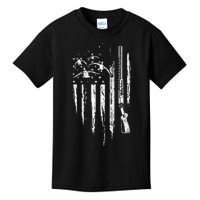 Duck Hunting American Flag Waterfowl Goose Gift For Hunter Kids T-Shirt