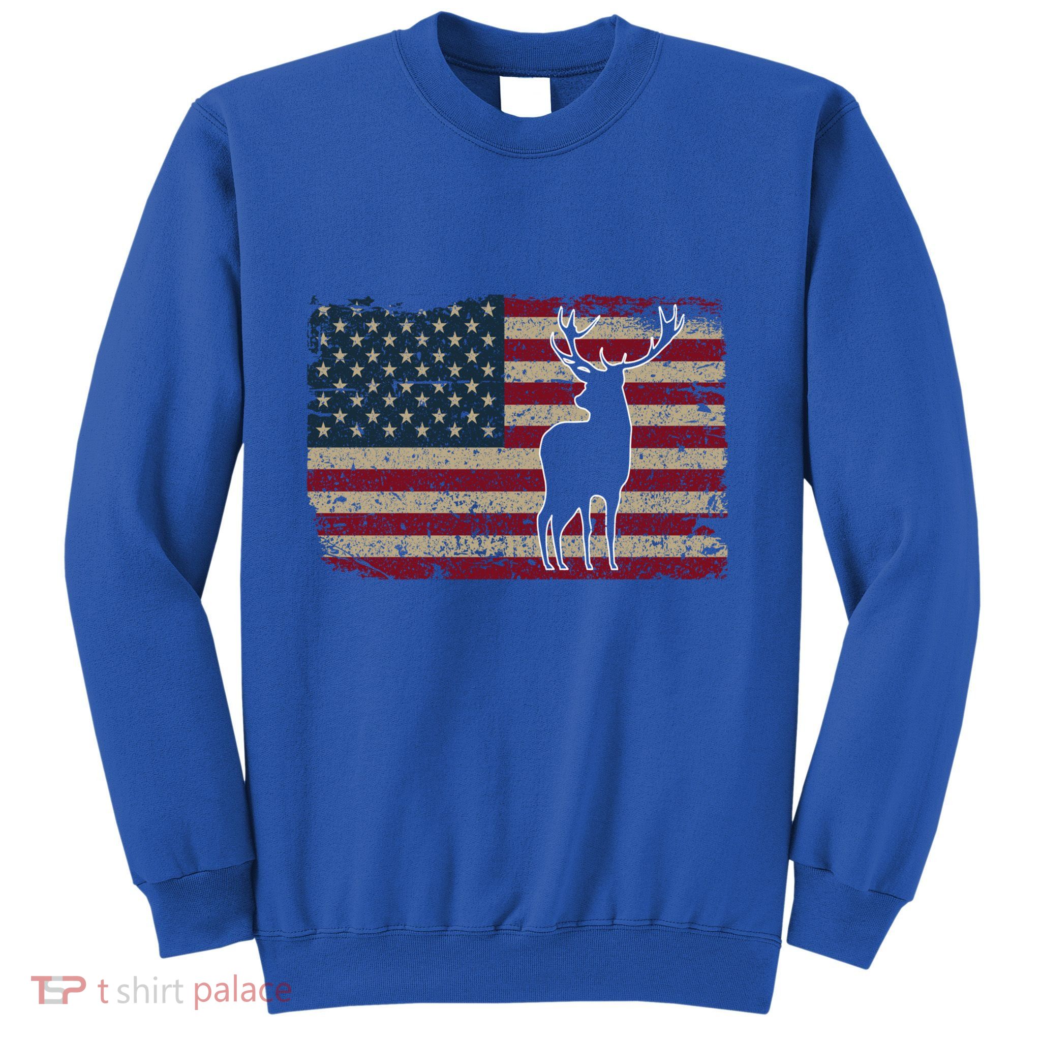 Deer Hunting American Flag Usa Proud Hunter Gift Idea Gift Sweatshirt