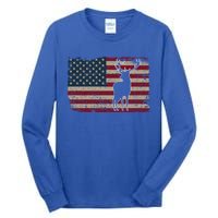 Deer Hunting American Flag Usa Proud Hunter Gift Idea Gift Tall Long Sleeve T-Shirt