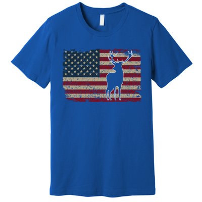 Deer Hunting American Flag Usa Proud Hunter Gift Idea Gift Premium T-Shirt