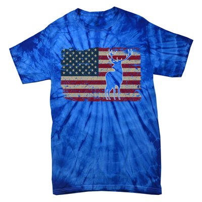 Deer Hunting American Flag Usa Proud Hunter Gift Idea Gift Tie-Dye T-Shirt