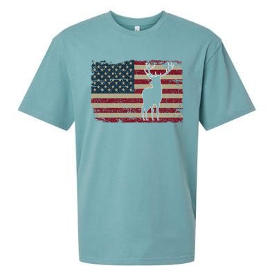 Deer Hunting American Flag Usa Proud Hunter Gift Idea Gift Sueded Cloud Jersey T-Shirt