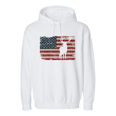 Deer Hunting American Flag Usa Proud Hunter Gift Idea Gift Garment-Dyed Fleece Hoodie