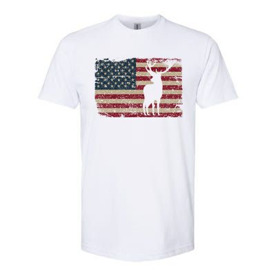 Deer Hunting American Flag Usa Proud Hunter Gift Idea Gift Softstyle CVC T-Shirt