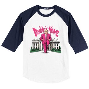 Daddy Home Again Trump Elect President 2024 Baseball Sleeve Shirt