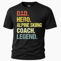 Dad Hero Alpine Skiing Coach Funny Alpine Skiing Coach Cooling Performance Crew T-Shirt