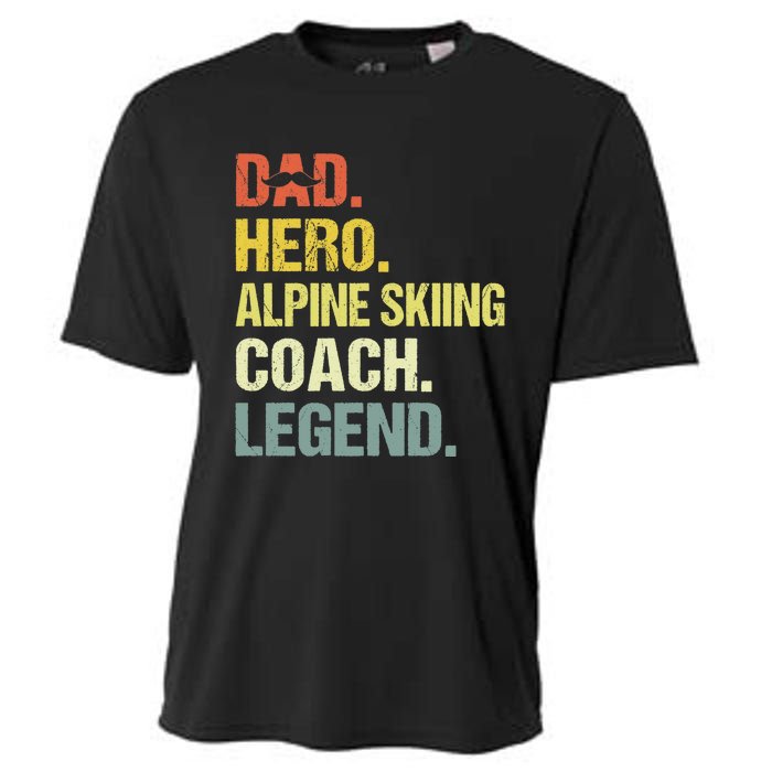 Dad Hero Alpine Skiing Coach Funny Alpine Skiing Coach Cooling Performance Crew T-Shirt