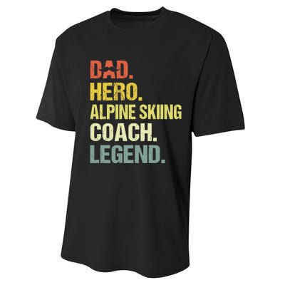 Dad Hero Alpine Skiing Coach Funny Alpine Skiing Coach Performance Sprint T-Shirt