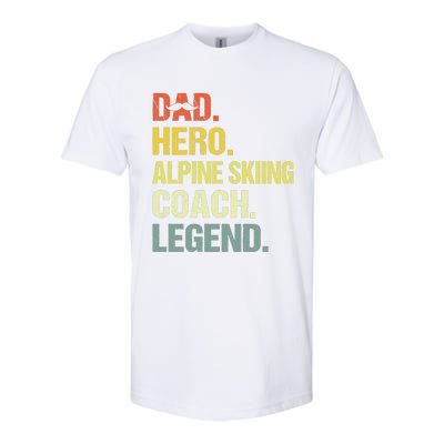 Dad Hero Alpine Skiing Coach Funny Alpine Skiing Coach Softstyle CVC T-Shirt