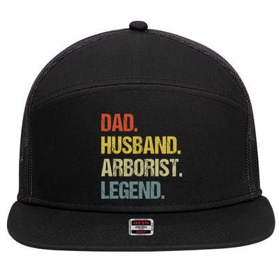 Dad Husband Arborist Legend 7 Panel Mesh Trucker Snapback Hat