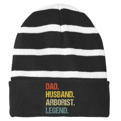 Dad Husband Arborist Legend Striped Beanie with Solid Band