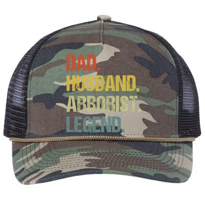 Dad Husband Arborist Legend Retro Rope Trucker Hat Cap