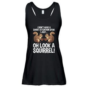 Dont Have A Short Attention Span Oh Squirrel Funny Ladies Essential Flowy Tank