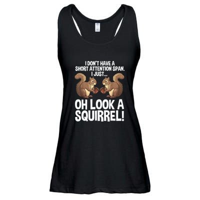 Dont Have A Short Attention Span Oh Squirrel Funny Ladies Essential Flowy Tank