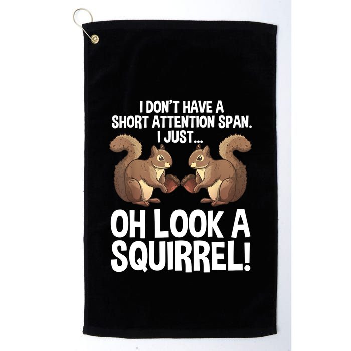 Dont Have A Short Attention Span Oh Squirrel Funny Golf Towel