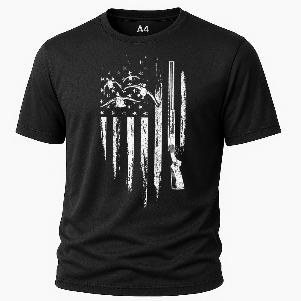 Duck Hunting American Flag Waterfowl Goose Gift For Hunter  Cooling Performance Crew T-Shirt