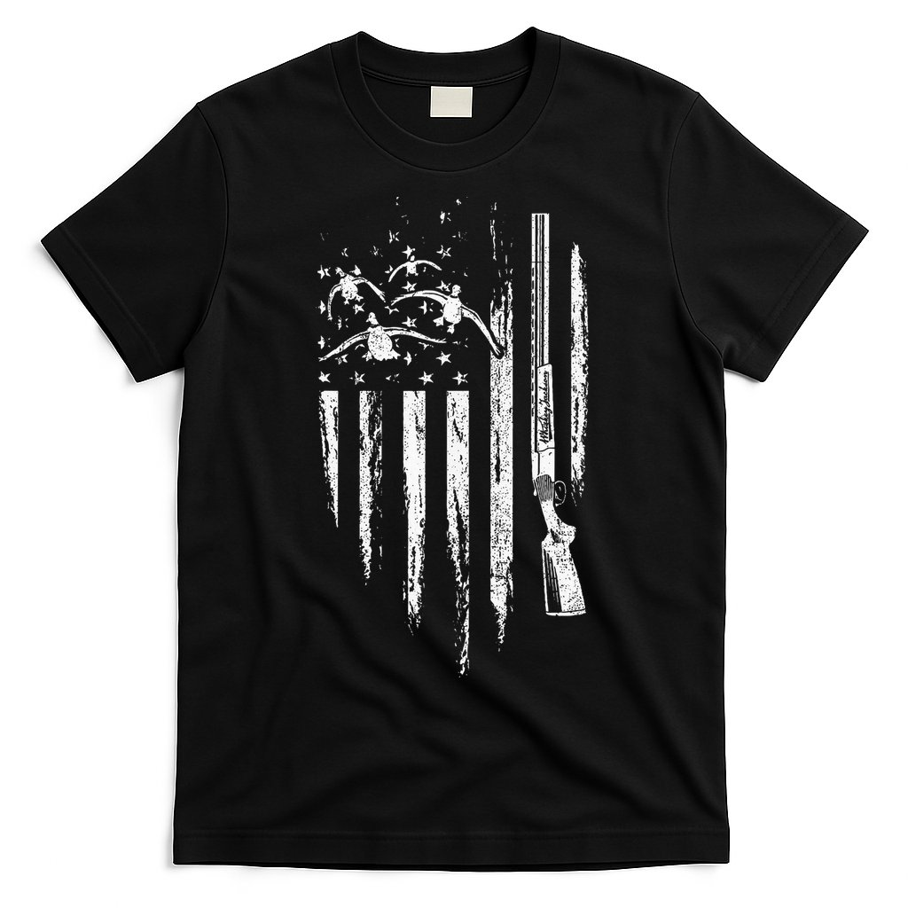 Duck Hunting American Flag Waterfowl Goose Gift For Hunter  T-Shirt