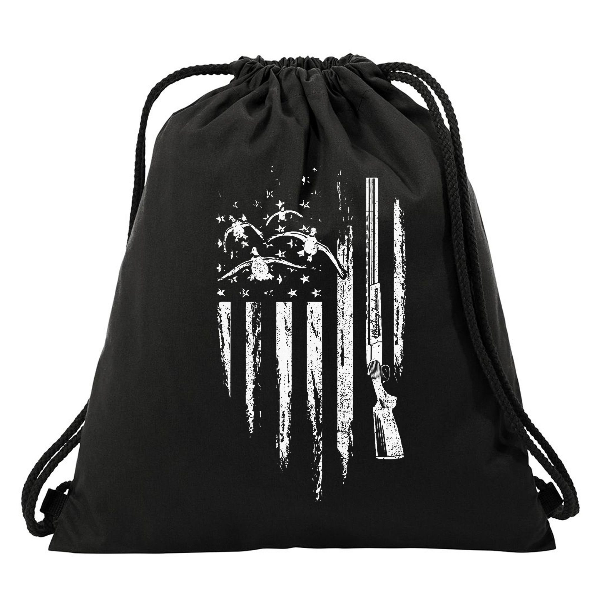 Duck Hunting American Flag Waterfowl Goose Gift For Hunter  Drawstring Bag