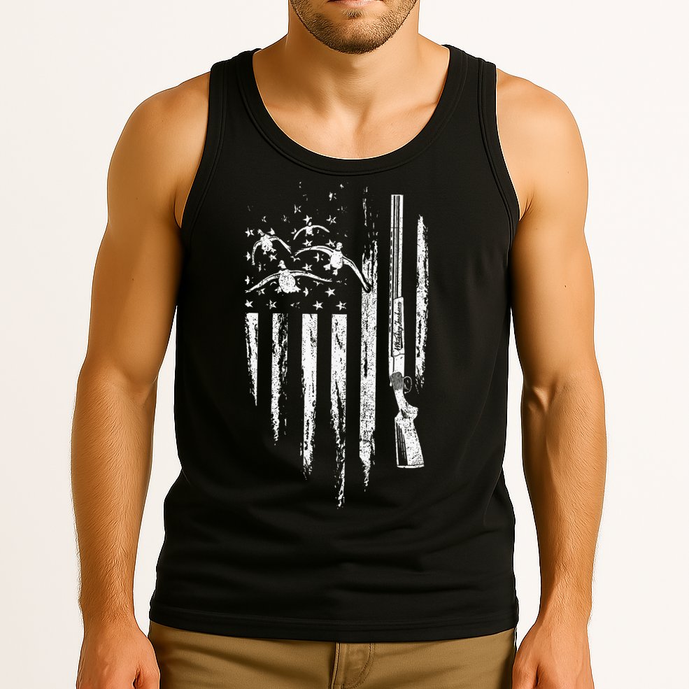 Duck Hunting American Flag Waterfowl Goose Gift For Hunter  Tank Top