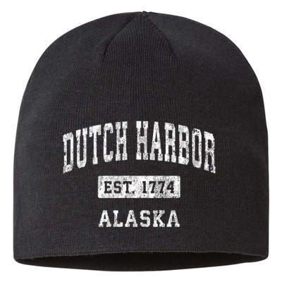 Dutch Harbor Alaska Ak Vintage Established Sports Sustainable Beanie
