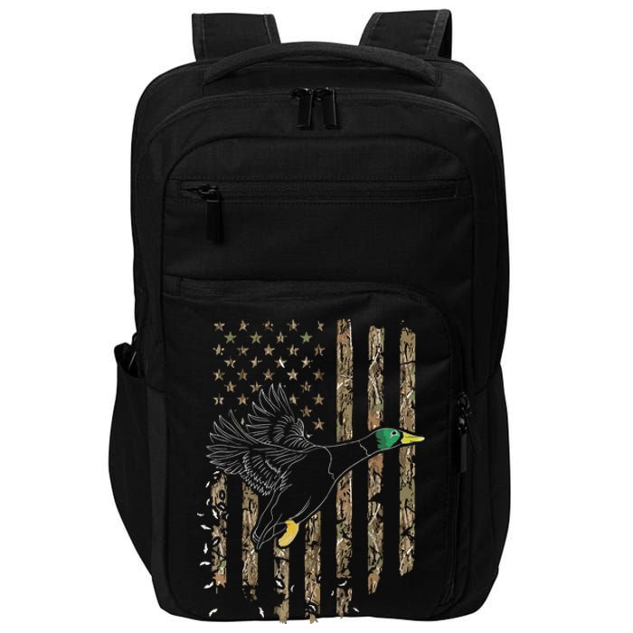 Duck Hunter American Flag Waterfowl Hunting Camouflage Impact Tech Backpack