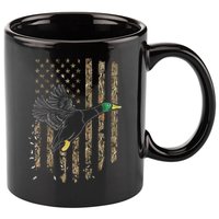 Duck Hunter American Flag Waterfowl Hunting Camouflage 11oz C Handle Ceramic Mug