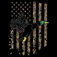 Duck Hunter American Flag Waterfowl Hunting Camouflage Drawstring Bag