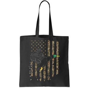 Duck Hunter American Flag Waterfowl Hunting Camouflage Tote Bag