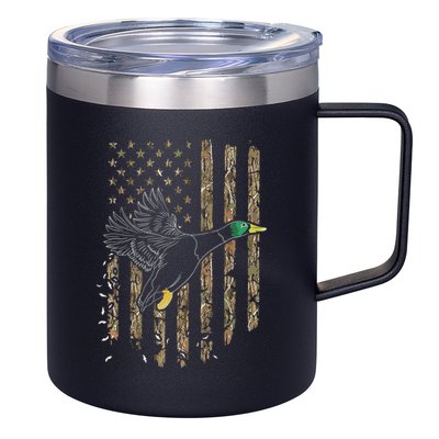 Duck Hunter American Flag Waterfowl Hunting Camouflage 12oz Stainless Steel Coffee Mug