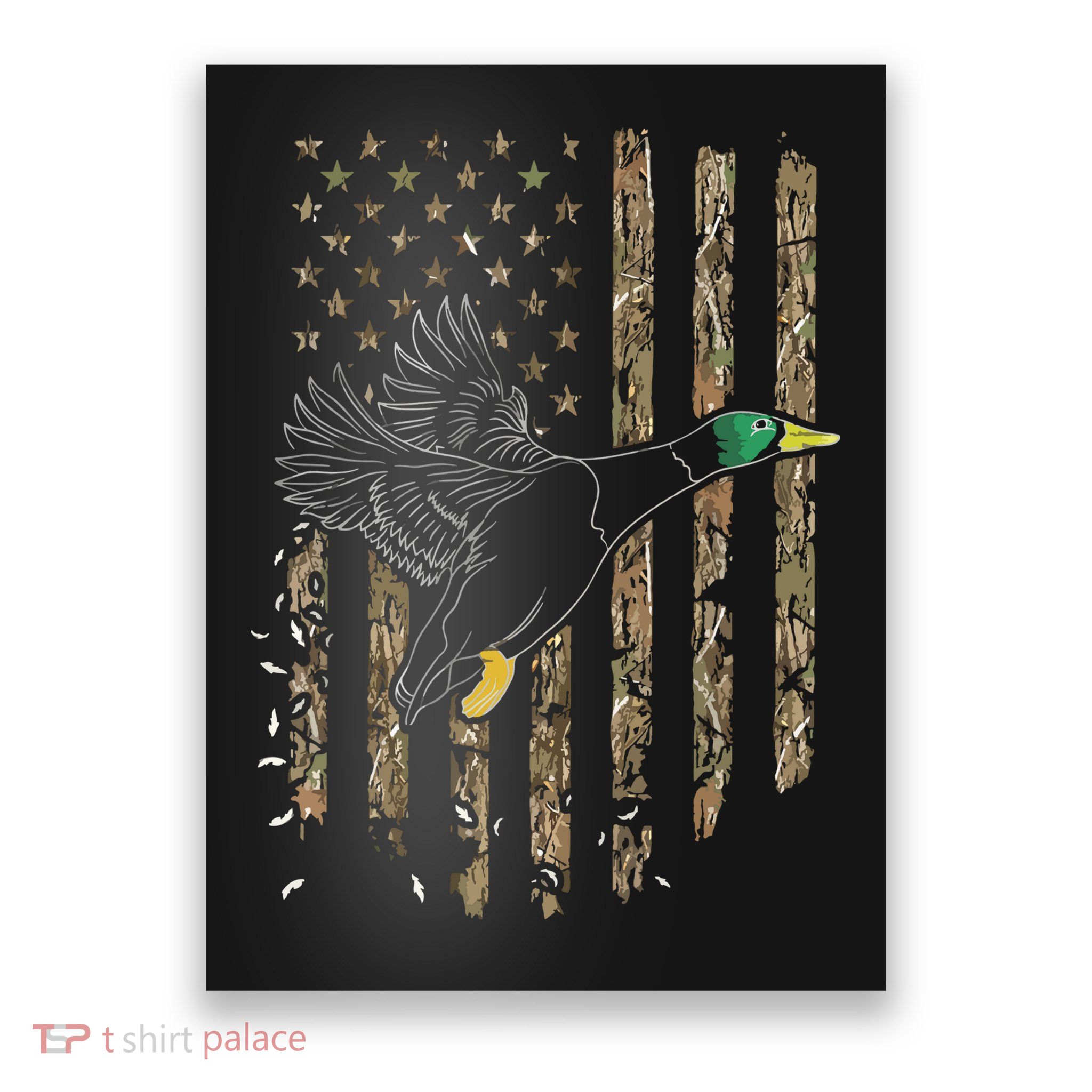 Duck Hunter American Flag Waterfowl Hunting Camouflage Poster