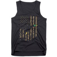 Duck Hunter American Flag Waterfowl Hunting Camouflage Tank Top