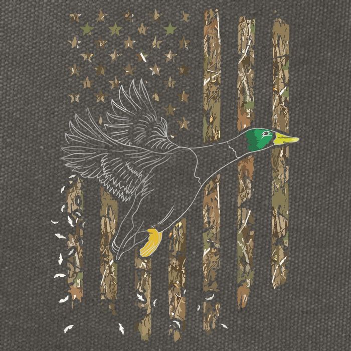 Duck Hunter American Flag Waterfowl Hunting Camouflage Cotton Canvas Backpack